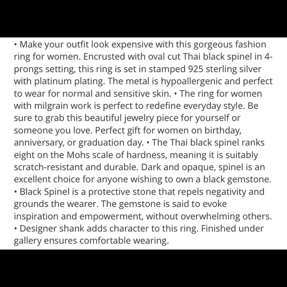 ♠️Genuine Gemstone—BLACK SPINEL! THIS IS A STEAL!!! ABSOLUTELY EXQUISTE!! - Picture 6 of 9